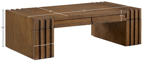 Opal Brown Oak Veneer And Solid Wood Coffee Table, 1 Piece