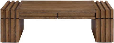 Opal Brown Oak Veneer And Solid Wood Coffee Table, 1 Piece