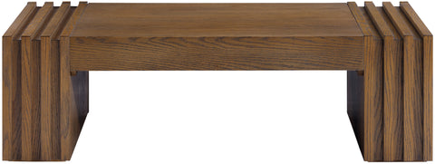Opal Brown Oak Veneer And Solid Wood Coffee Table, 1 Piece