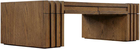 Opal Brown Oak Veneer And Solid Wood Coffee Table, 1 Piece