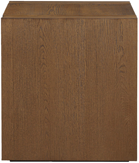 Opal Brown Oak Veneer And Solid Wood End Table, 1 Piece
