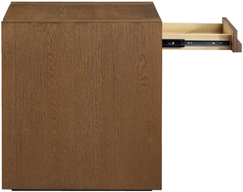 Opal Brown Oak Veneer And Solid Wood End Table, 1 Piece