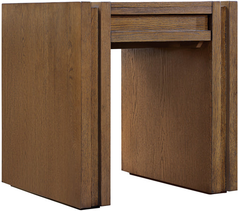 Opal Brown Oak Veneer And Solid Wood End Table, 1 Piece