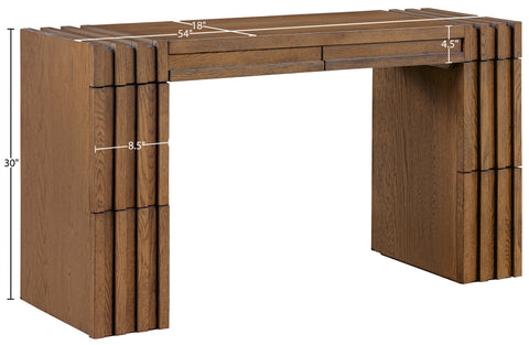 Opal Brown Oak Veneer And Solid Wood Console Table, 1 Piece