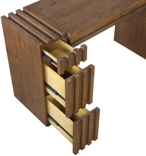 Opal Brown Oak Veneer And Solid Wood Console Table, 1 Piece