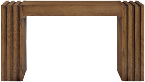 Opal Brown Oak Veneer And Solid Wood Console Table, 1 Piece