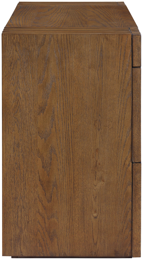 Opal Brown Oak Veneer And Solid Wood Console Table, 1 Piece