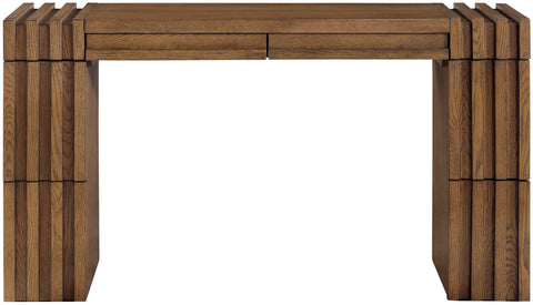 Opal Brown Oak Veneer And Solid Wood Console Table, 1 Piece