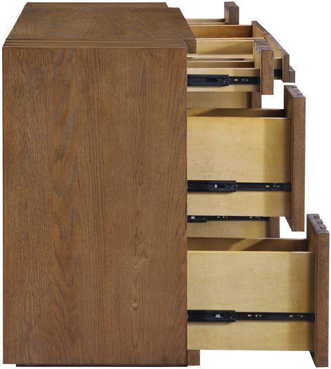 Opal Brown Oak Veneer And Solid Wood Console Table, 1 Piece