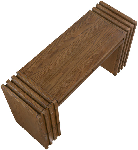 Opal Brown Oak Veneer And Solid Wood Console Table, 1 Piece