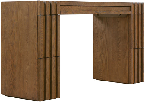 Opal Brown Oak Veneer And Solid Wood Console Table, 1 Piece