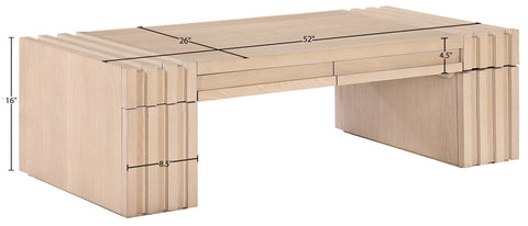 Opal Natural Oak Veneer And Solid Wood Coffee Table, 1 Piece