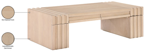 Opal Natural Oak Veneer And Solid Wood Coffee Table, 1 Piece