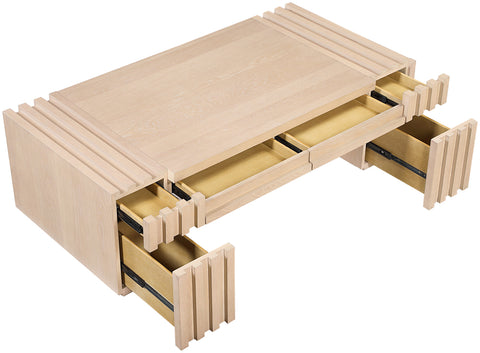 Opal Natural Oak Veneer And Solid Wood Coffee Table, 1 Piece
