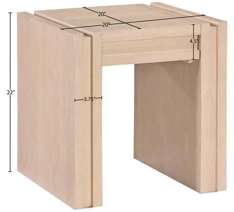 Opal Natural Oak Veneer And Solid Wood End Table, 1 Piece