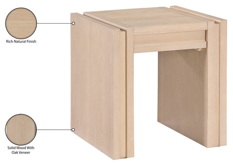 Opal Natural Oak Veneer And Solid Wood End Table, 1 Piece