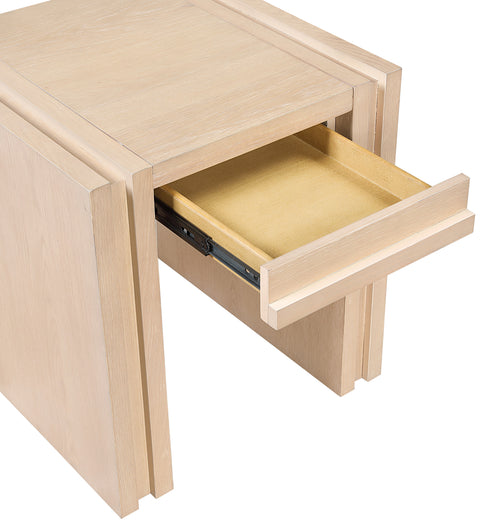 Opal Natural Oak Veneer And Solid Wood End Table, 1 Piece