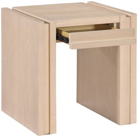Opal Natural Oak Veneer And Solid Wood End Table, 1 Piece