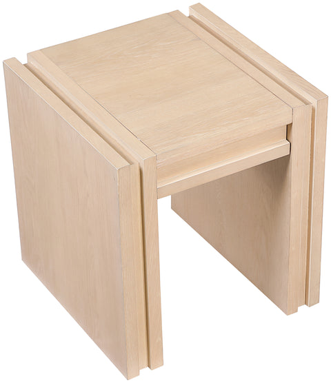 Opal Natural Oak Veneer And Solid Wood End Table, 1 Piece