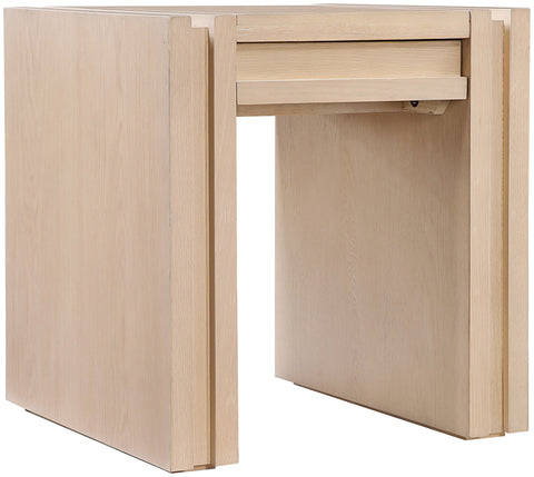 Opal Natural Oak Veneer And Solid Wood End Table, 1 Piece