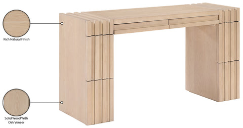 Opal Natural Oak Veneer And Solid Wood Console Table, 1 Piece