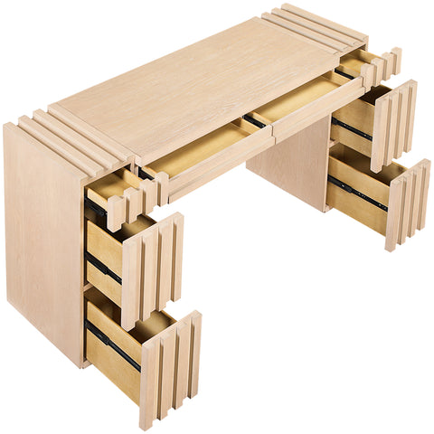 Opal Natural Oak Veneer And Solid Wood Console Table, 1 Piece