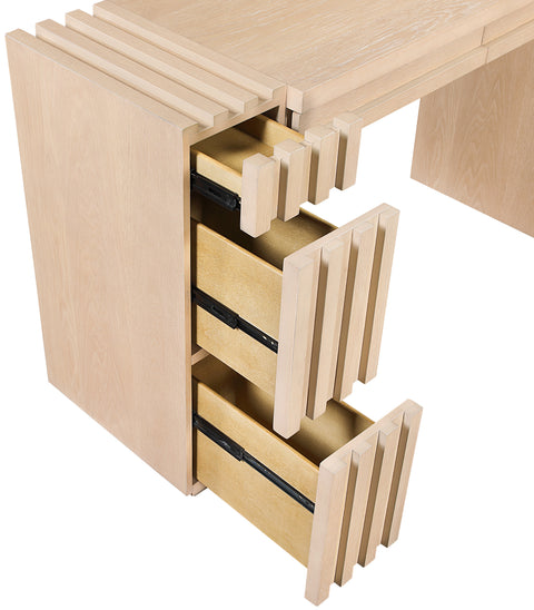 Opal Natural Oak Veneer And Solid Wood Console Table, 1 Piece