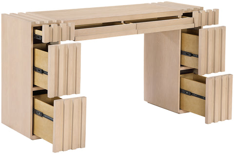 Opal Natural Oak Veneer And Solid Wood Console Table, 1 Piece