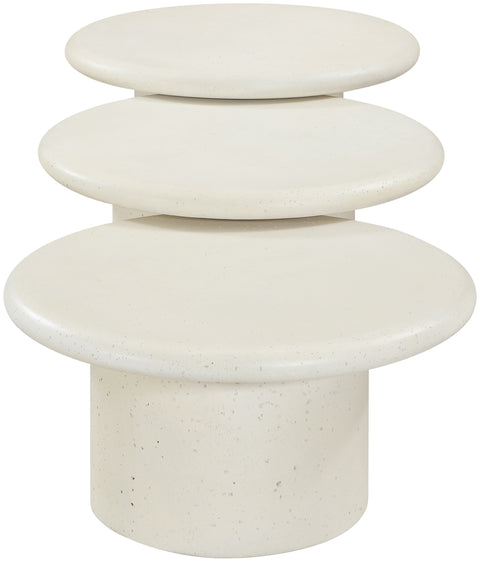 Dorian Cream Concrete And Fiberglass Indoor / Outdoor Coffee Table, 3-Piece