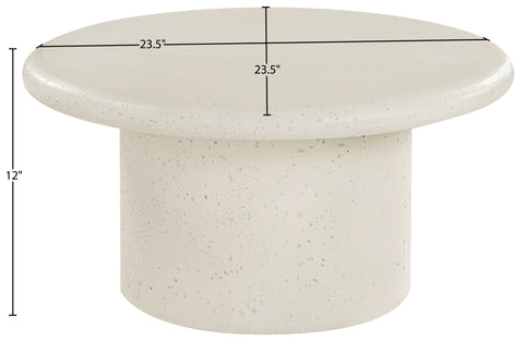 Dorian Cream Concrete And Fiberglass Indoor / Outdoor Coffee Table, 1 Piece
