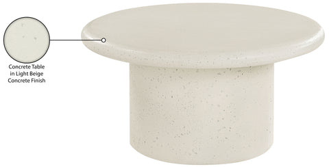 Dorian Cream Concrete And Fiberglass Indoor / Outdoor Coffee Table, 1 Piece