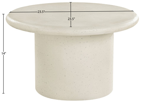 Dorian Cream Concrete And Fiberglass Indoor / Outdoor Coffee Table, 1 Piece (Style 2)