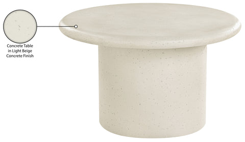 Dorian Cream Concrete And Fiberglass Indoor / Outdoor Coffee Table, 1 Piece (Style 2)