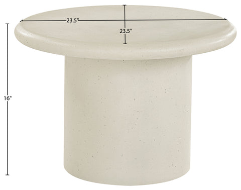 Dorian Cream Concrete And Fiberglass Indoor / Outdoor Coffee Table, 1 Piece (Style 3)