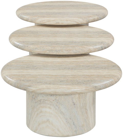 Dorian Natural Concrete And Fiberglass Indoor / Outdoor Coffee Table, 3-Piece