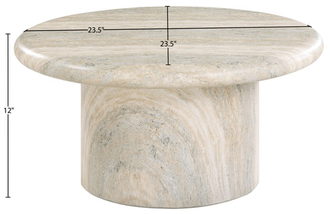 Dorian Natural Concrete And Fiberglass Indoor / Outdoor Coffee Table, 1 Piece