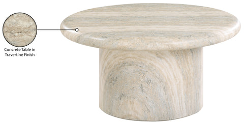 Dorian Natural Concrete And Fiberglass Indoor / Outdoor Coffee Table, 1 Piece