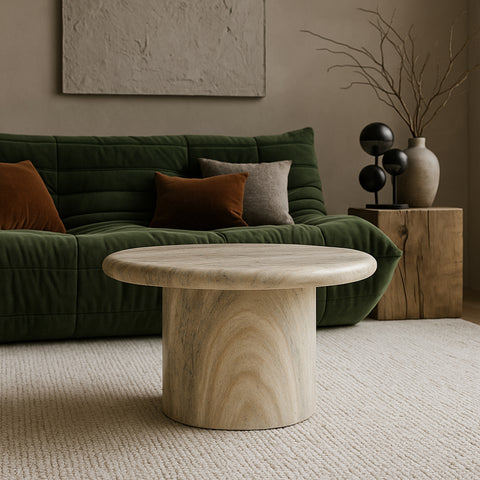 Dorian Natural Concrete And Fiberglass Indoor / Outdoor Coffee Table, 1 Piece (Style 3)