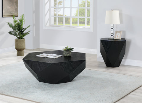Prescott Black Oak Veneer End / Side Table, 1 Piece