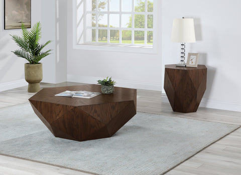 Prescott Brown Oak Veneer Coffee Table, 1 Piece