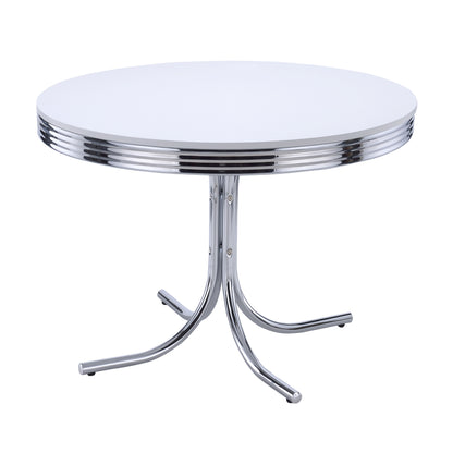 Kemper 5-piece Round Dining Table Set White and RedWhite