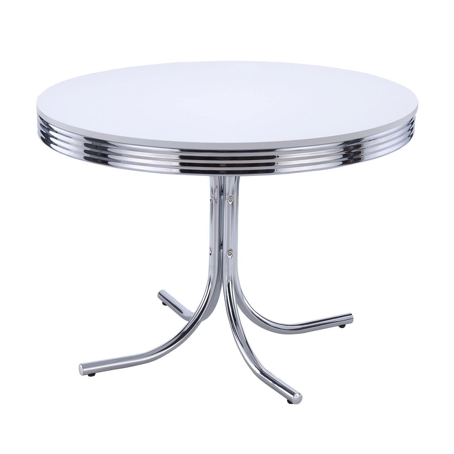 kemper 5-piece round dining table set white and blackwhite