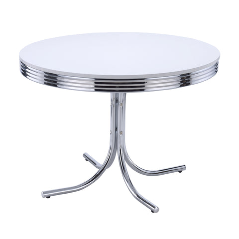 Kemper 5-piece Round Dining Table Set White and BlackWhite