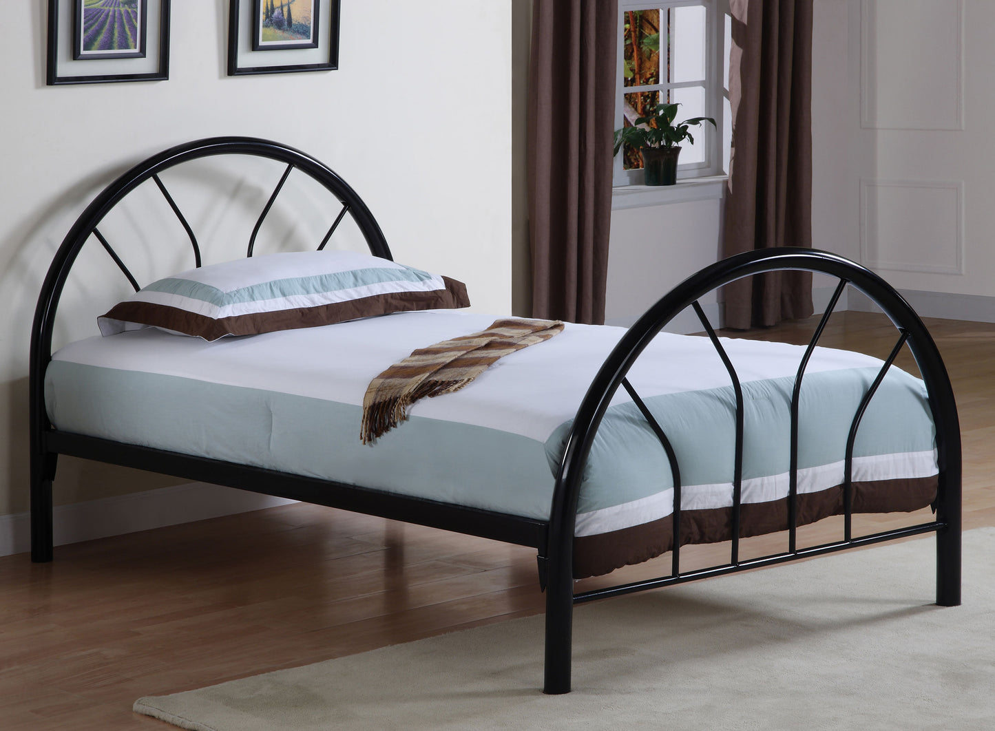 hawes metal twin open frame bed black