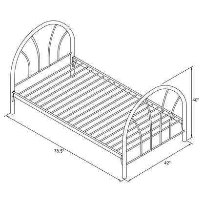 Hawes Metal Twin Open Frame Bed Black