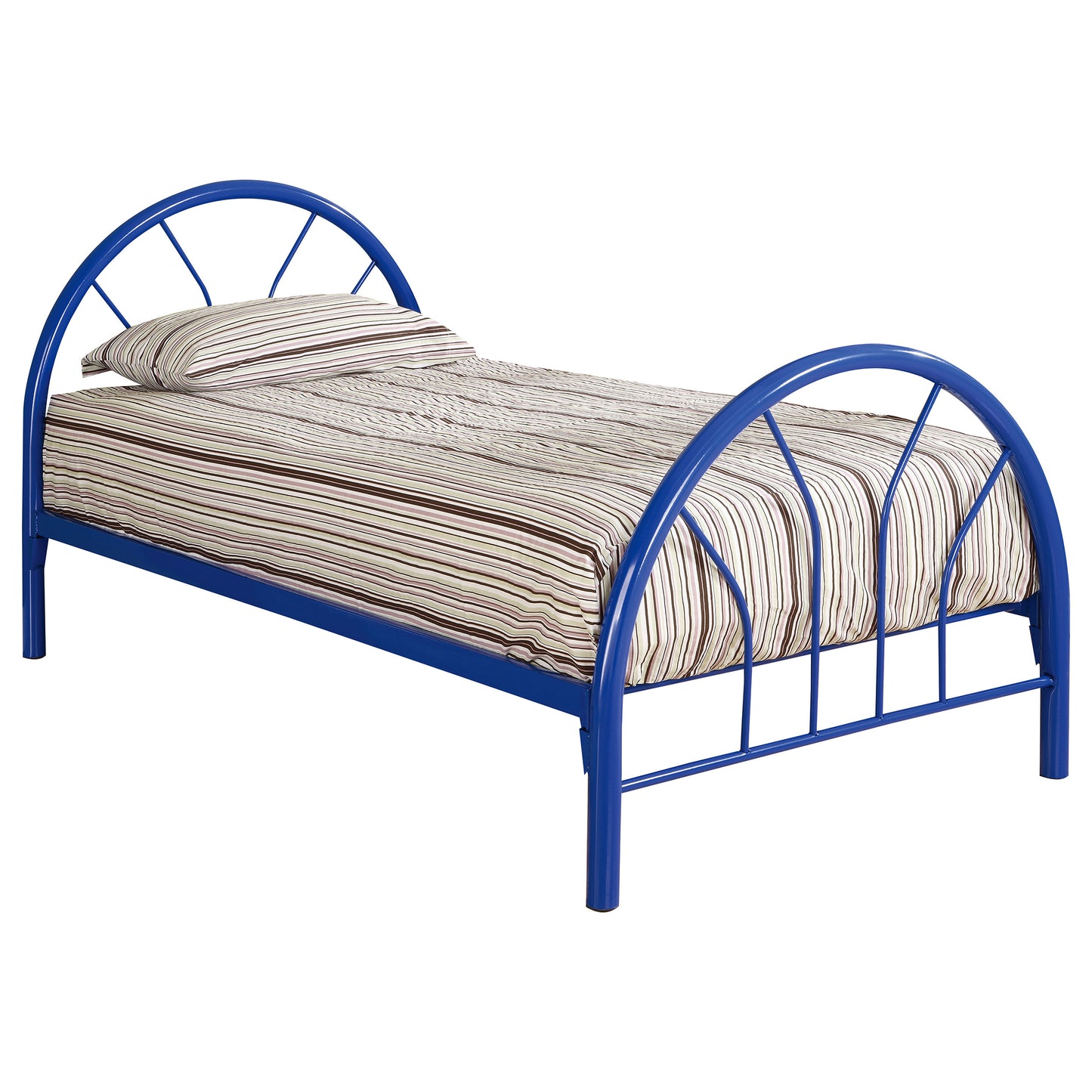 hawes metal twin open frame bed blue