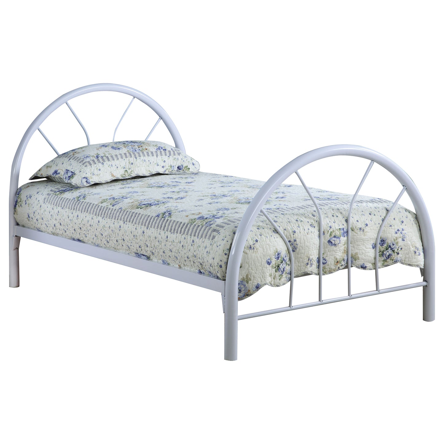 hawes metal twin open frame bed white