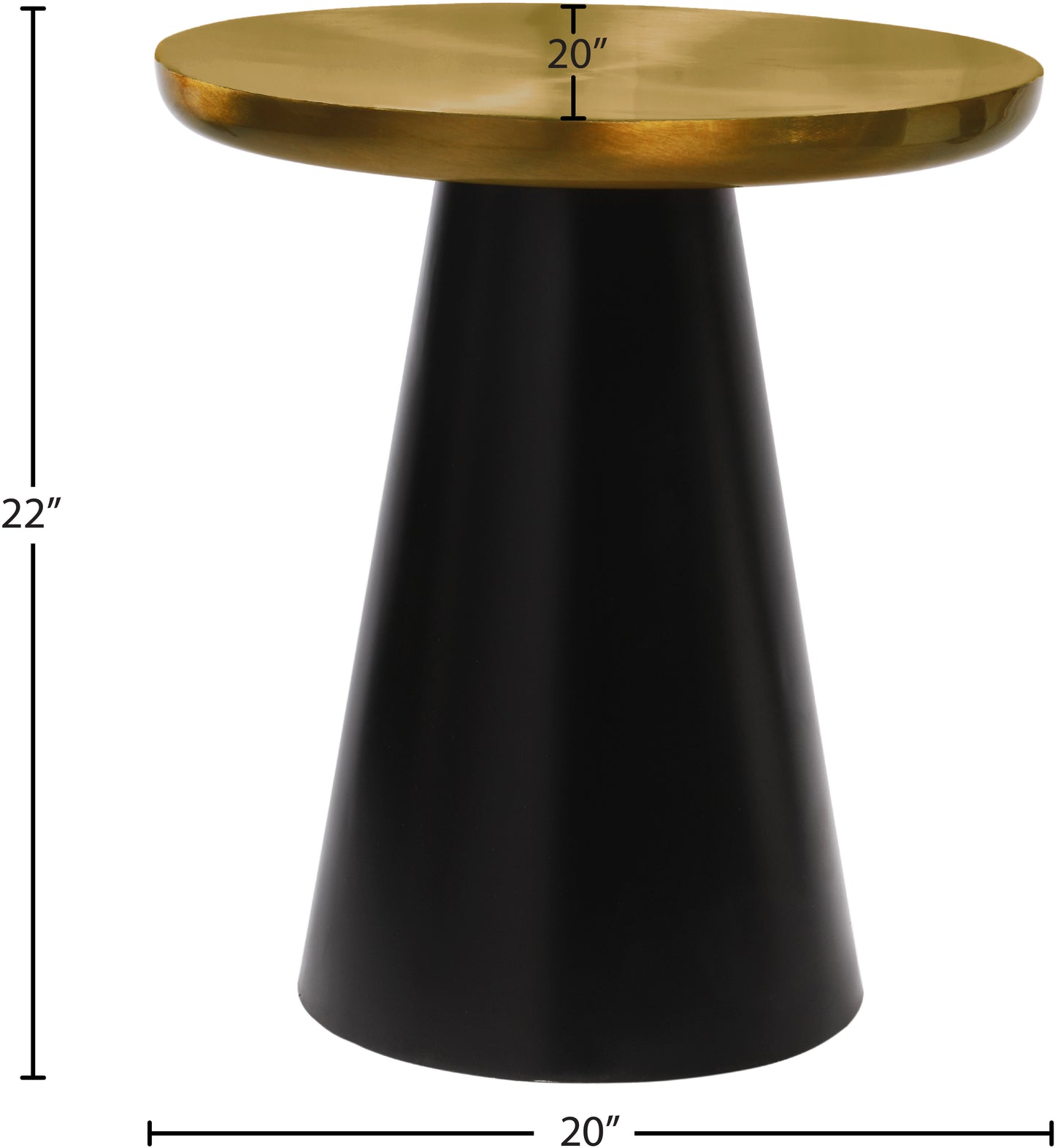 alden brushed gold/matte black end table e