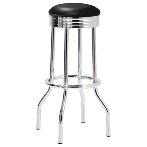 Kemper 3-piece Round 1950s Bistro Pub Bar Table Set BlackBlack