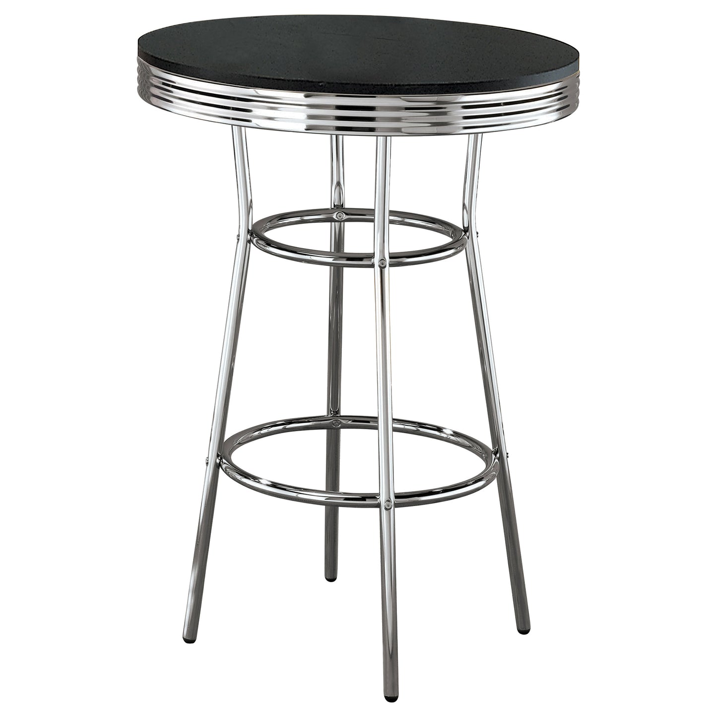 collins round 30-inch 1950's bistro pub height bar table black